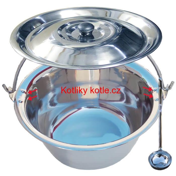 Nerezový kotlík 30 L (0,8 mm) + nerezová poklice