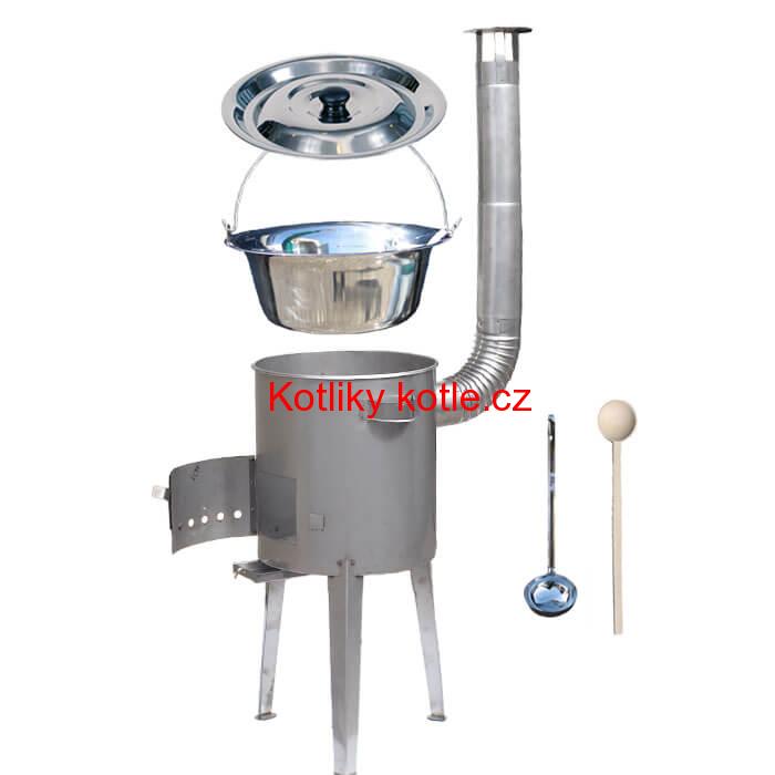 Nerezový kotlík 15 L (1,2 mm) + nerezová kotlina 36 cm LUXUS