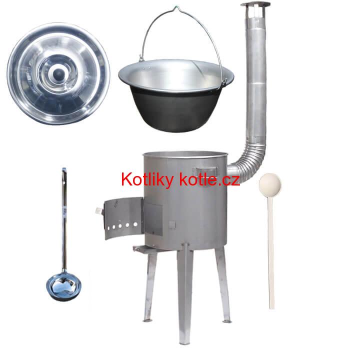 Nerezový kotlík 20 L (1,5 mm) + nerezová kotlina 42 cm LUXUS