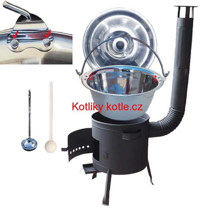 Nerezový kotlík 30 L (0,8 mm) s nýty + žáruvzdorná kotlina 45 PLUS 600