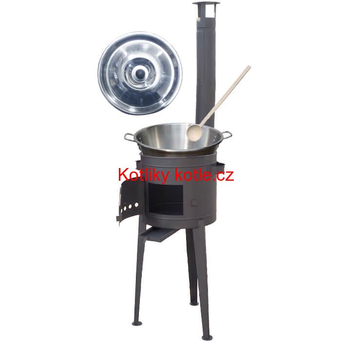 Nerezový kotel 40 L + vysoká kotlina 45 PLUS 600 (žáruvzdorná barva)