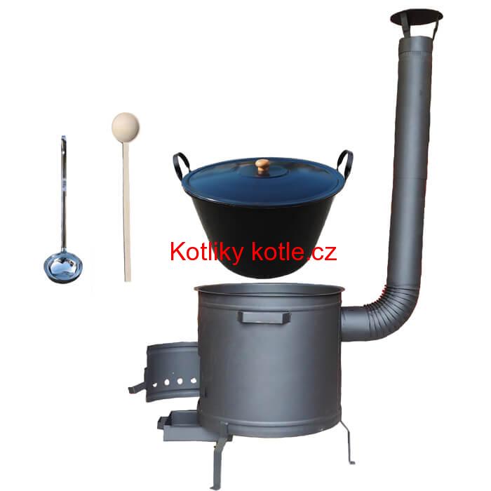 Smaltovaný kotel 80 L + žáruvzdorná kotlina 60 cm PLUS 600