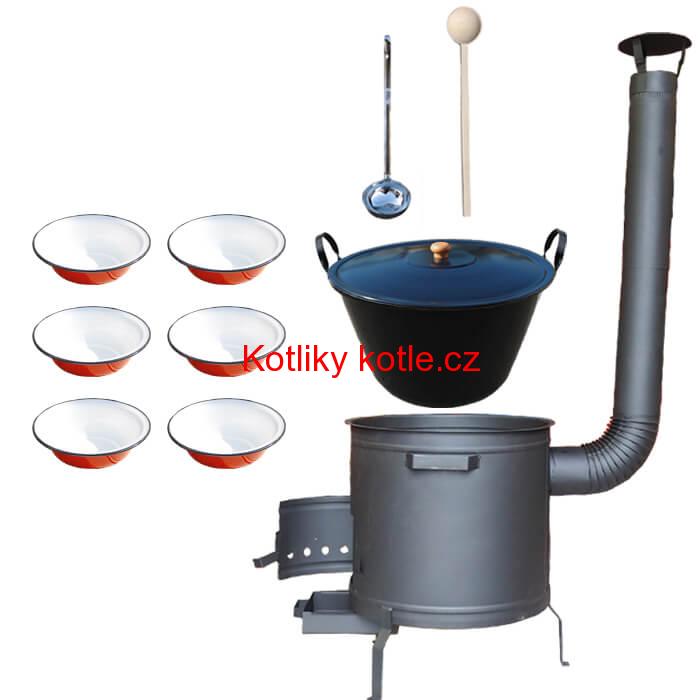Smaltovaný kotel 50 L + smaltované talíře PLUS 600
