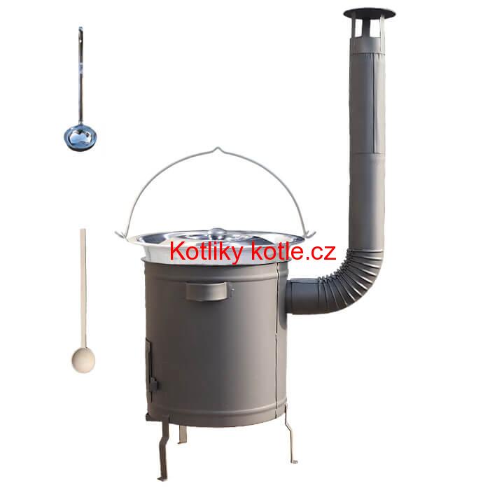 Nerezový kotlík 22 L (0,8 mm) + hrubostěnná (1,5 mm) a žáruvzdorná kotlina 42 PLUS 600