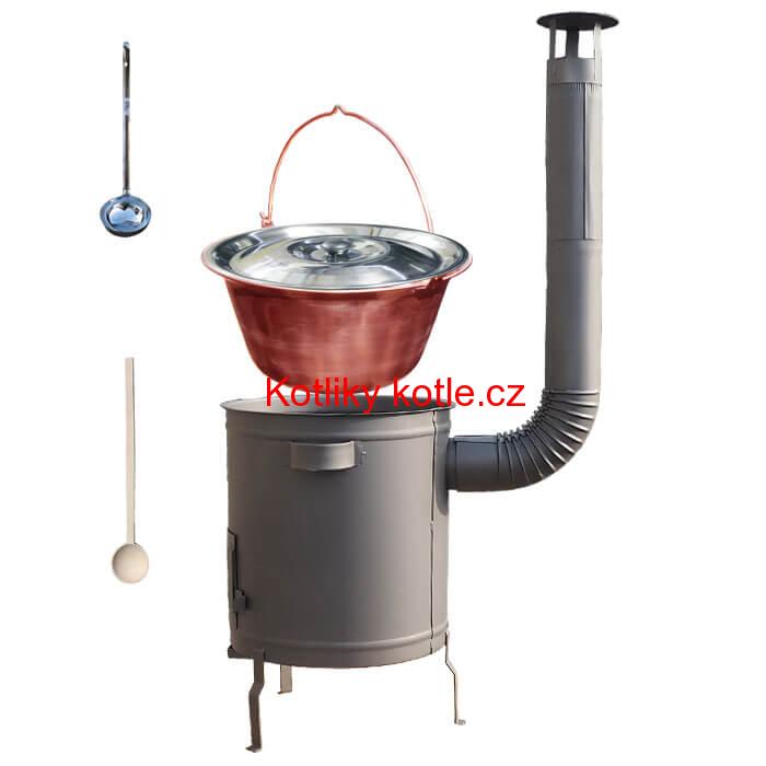 Měděný kotlík 20 L (1,2 mm) + hrubostěnná (1,5 mm) a žáruvzdorná kotlina 42 PLUS 600