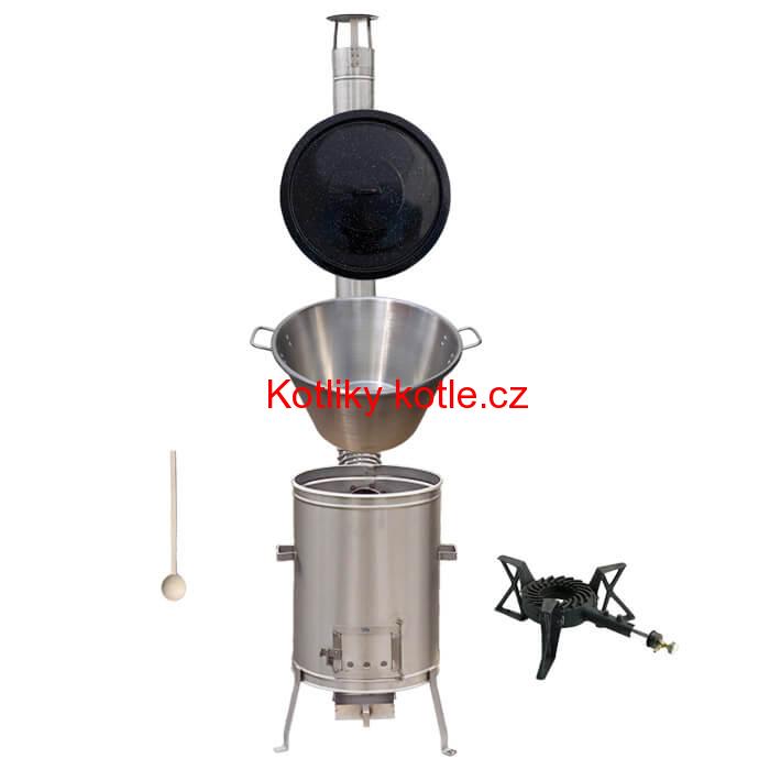 Nerezový kotel 40 L + nerezová kotlina 45 cm + hořák LUX