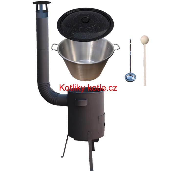 Nerezový kotel 40 L (1,2 mm) + žáruvzdorná kotlina 45 PLUS 600 4 MM