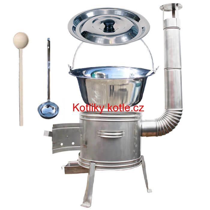 Nerezový kotlík 30 L (1,2 mm) + nerezová kotlina 45 cm TOPLUX