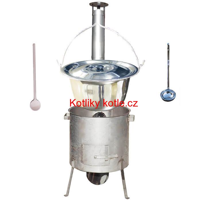 Nerezový kotlík 20 L (1,2 mm) INOX, zesílená vysoká nerezová kotlina 42 cm KOMFORT