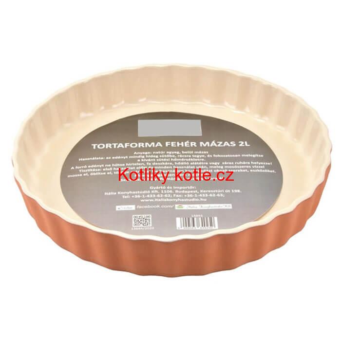 Hliněná forma na dort s glazurou 30 cm