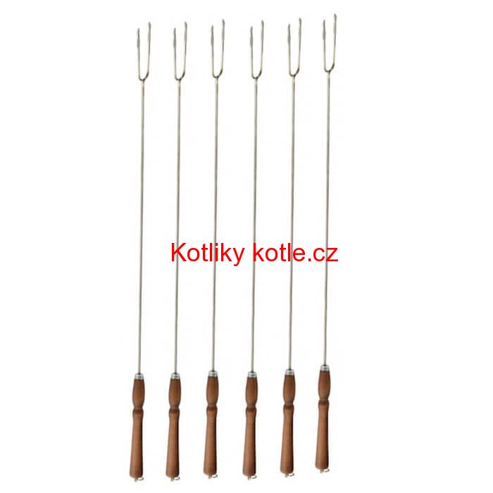 Vidličky na opékání 90 cm, 6 ks NEREZ