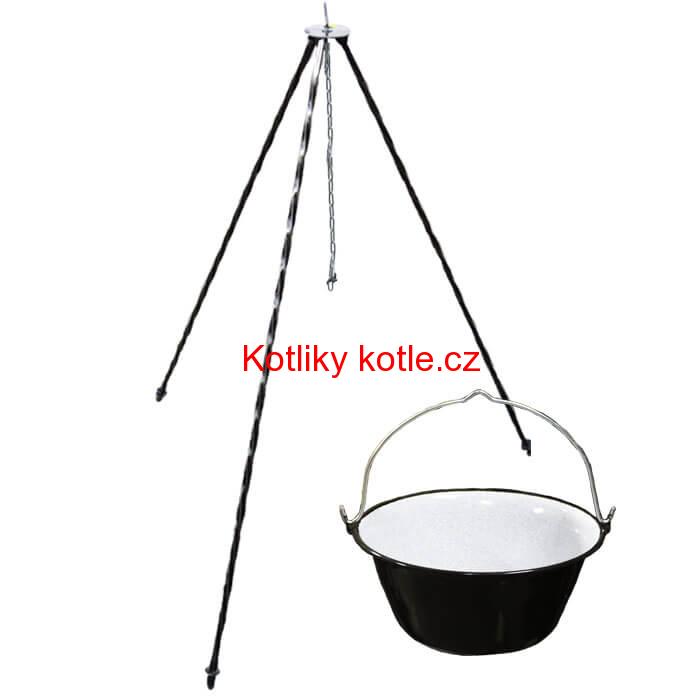 Smaltovaný kotlík 13 L + trojnožka 1,2 m