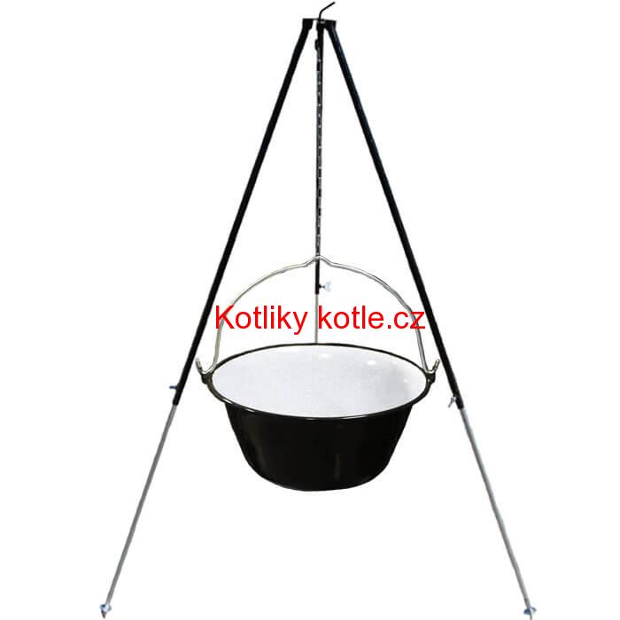 Smaltovaný kotlík 40 L + teleskopicka trojnožka 1,7 m