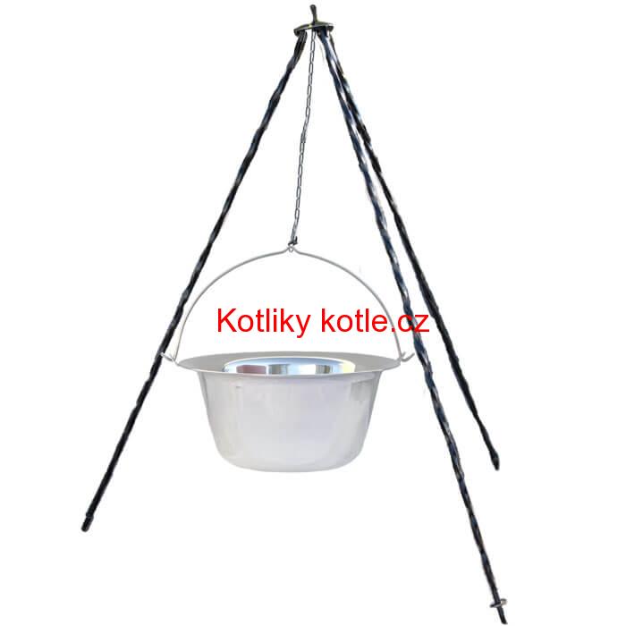 Nerezový kotlík (INOX 0,8 mm) 14 L + trojnožka 1,2 m