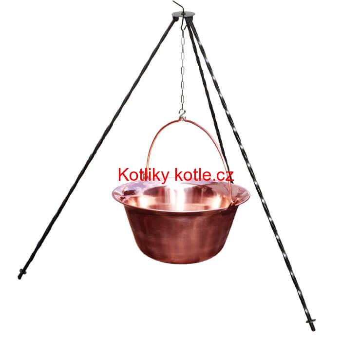Měděný kotlík 20 L (1,2 mm) + trojnožka 1,2 m