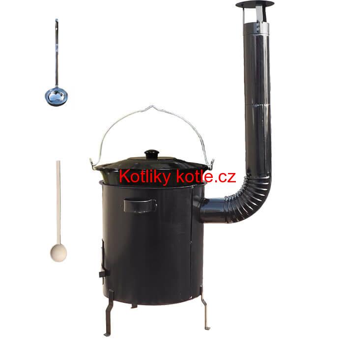 Smaltovaný kotlík 30 L (1,2 mm) + hrubostěnná (1,5 mm) kovová kotlina 45 STRONG