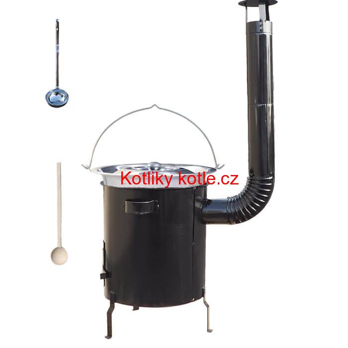 Nerezový kotlík 30 L (1,2 mm) + hrubostěnná (1,5 mm) kovová kotlina 45 STRONG