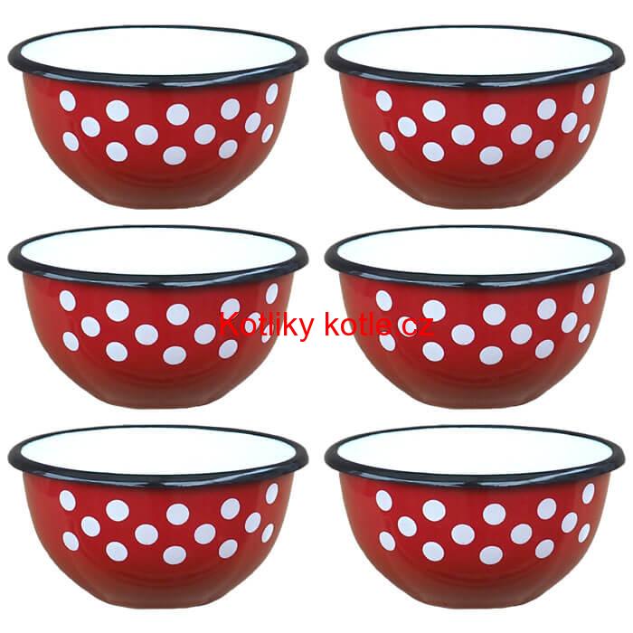 Souprava smaltovaných misek 18 cm 6 ks