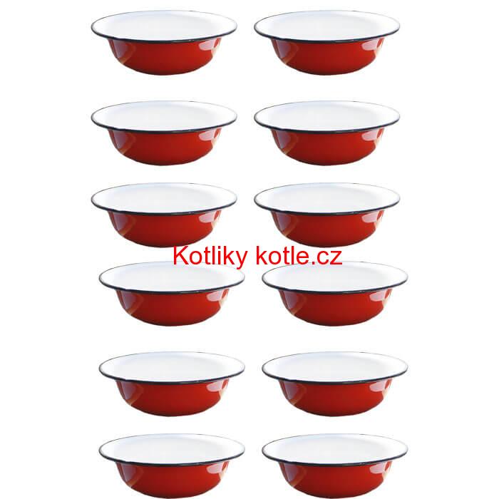 Souprava smaltovaných hlubokých talířů 20 cm 12 ks