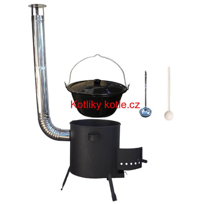 Smaltovaný kotlík 30 L + žáruvzdorná kotlina (1 mm) 42 PLUS 600