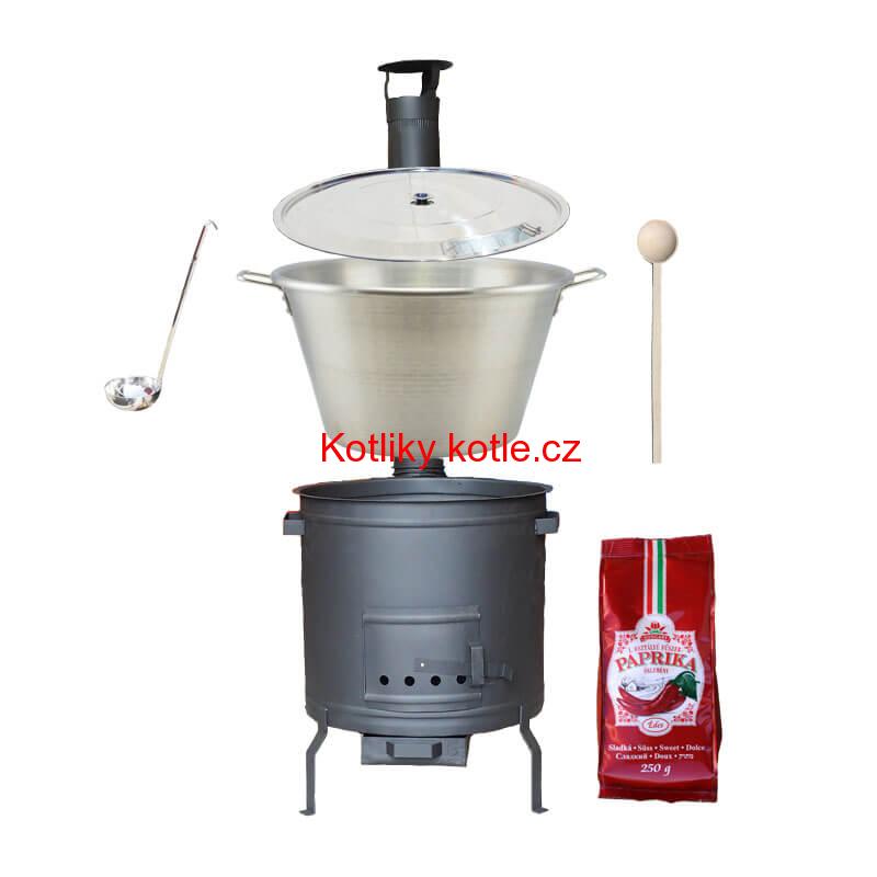 Nerezový kotel 70 L + žáruvzdorná kotlina 56 cm PLUS 600+ Sladká paprika GURMÁN 250 g BIG PARTY