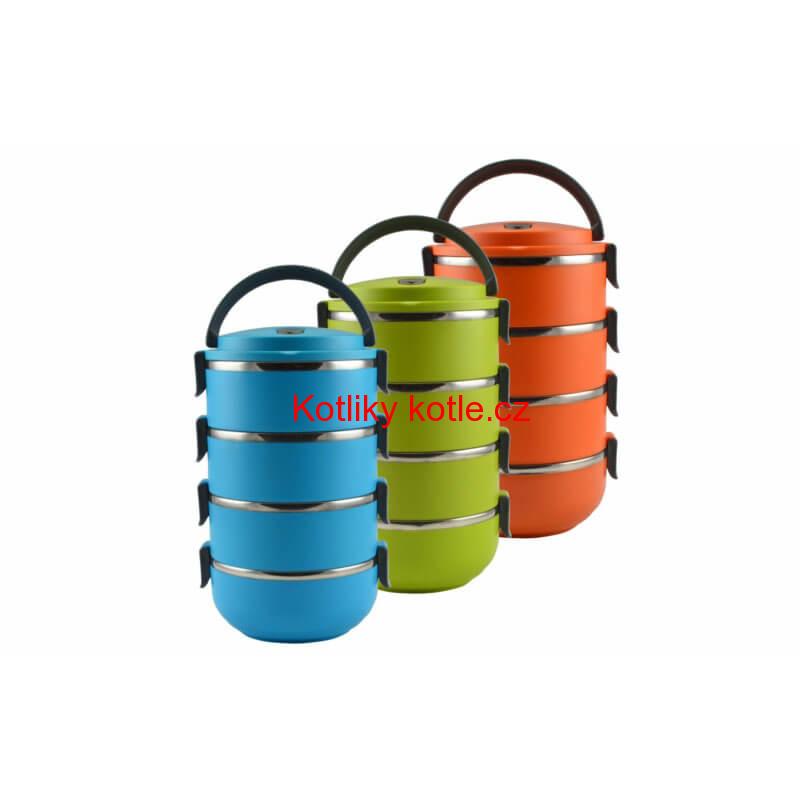 Jídlonosič - termo 4 dílný zelený