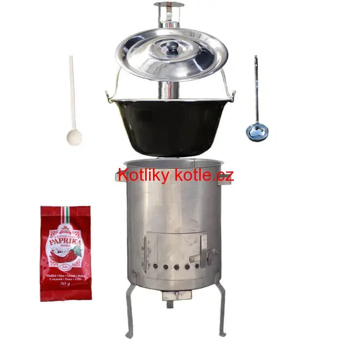 Smaltovaný kotlík 25 L (1,2 mm) + nerezová kotlina (1,5 mm) 42 cm STRONG EXCLUSIVE