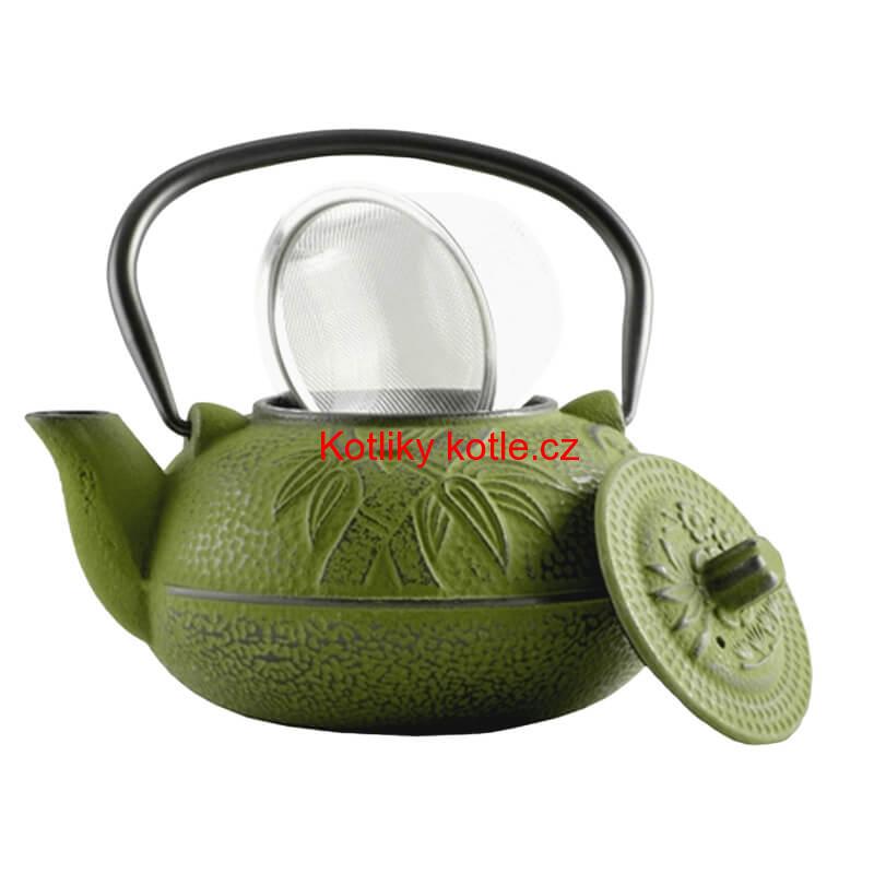 Litinový čajník 600 ml zelený