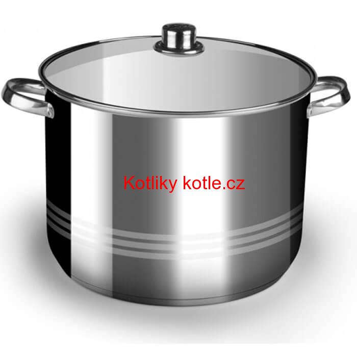 Nerezový hrnec 16 L + skleněná poklice