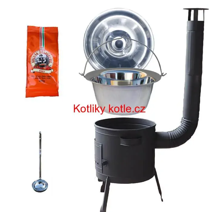 Nerezový kotlík 22 L (0,8 mm) + nerezová poklice + nízká žáruvzdorná kotlina (0,8 mm) 42 PLUS 600