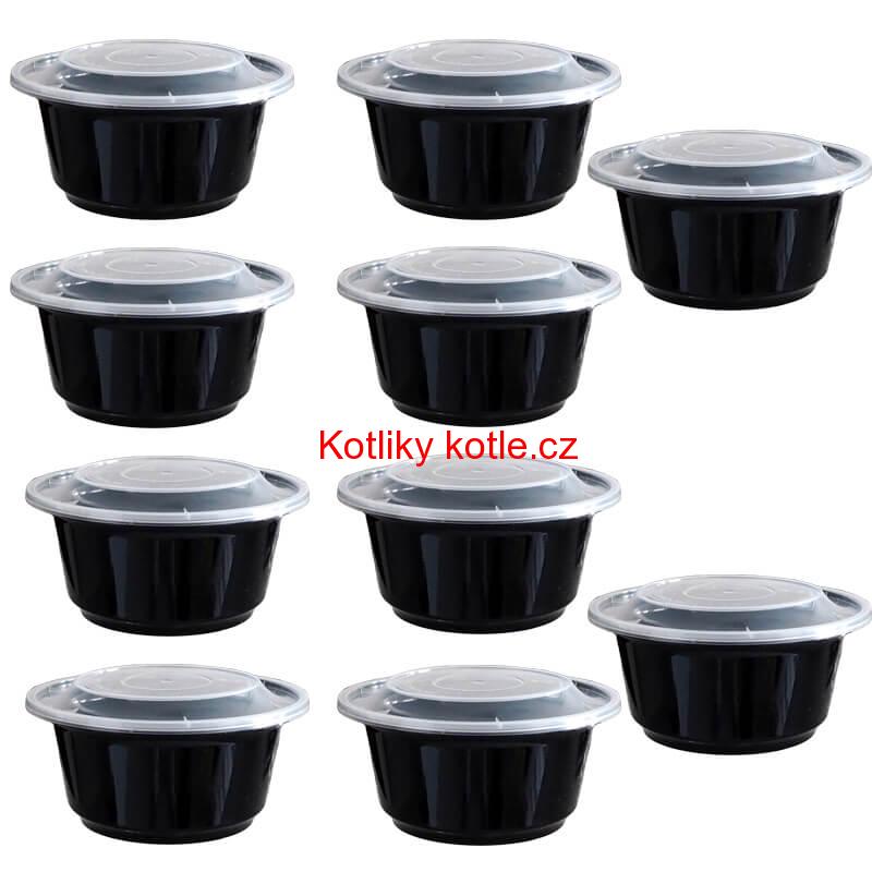 Plastové boxy (misky) na guláš + víčky 1000 ml 10 ks