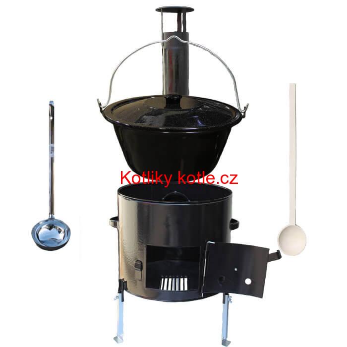 Smaltovaný kotlík 16 L + smaltovaná kotlina 39 Easy party