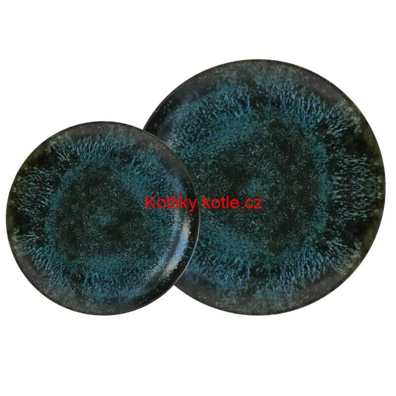 Souprava keramických talířů 18 ks BLACK