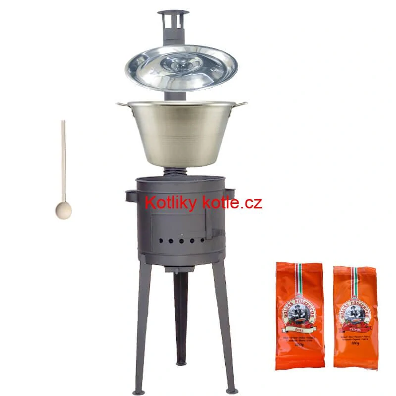 Nerezový kotel 40 L + vysoká kotlina 47 cm (2,0 mm) HODO Plus 600 + paprikové koření na guláš