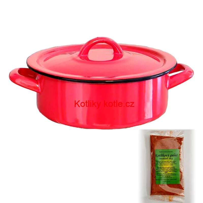 Smaltovaný kastrol poklicí COMBI 5 l + směs koření na kotlíkový guláš 50 g