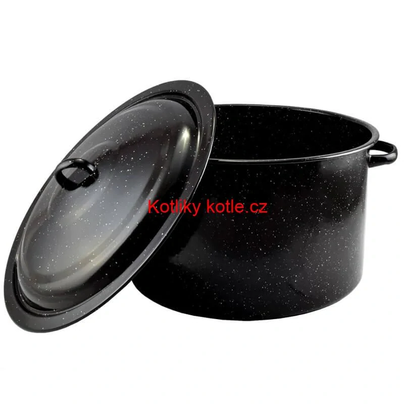 Smaltovaný hrnec s poklicí 20 L BLACK