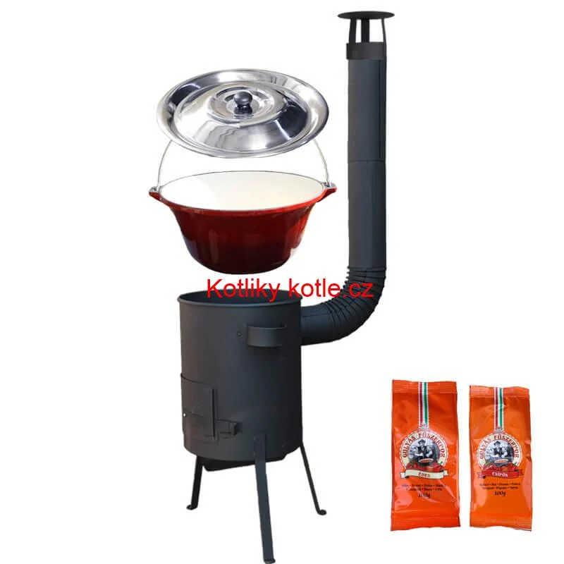 Litinový kotlík se smaltovanou úpravou 22 L + žáruvzdorná kotlina 42 PLUS 600 4 MM + paprikový pepř na guláš - MIX 100 g