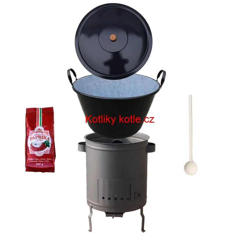 Smaltovaný kotel 70 L + silná kovová kotlina 53 cm (2 mm) STRONG PLUS 600 + sladká paprika 250 g