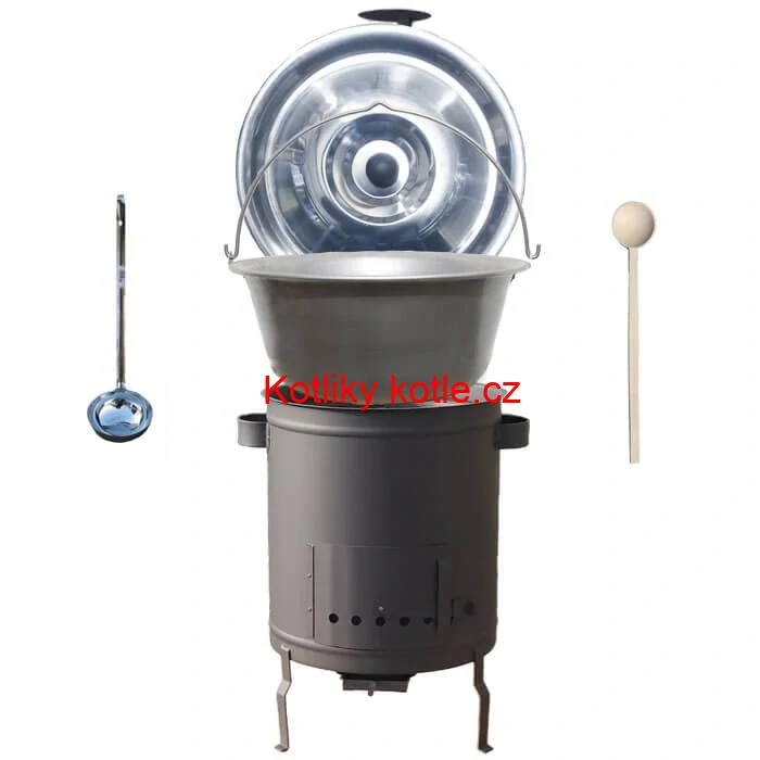 Nerezový kotlík 15 L (1,5 mm) + hrubostěnná (1,5 mm) a žáruvzdorná kotlina 36 PLUS 600