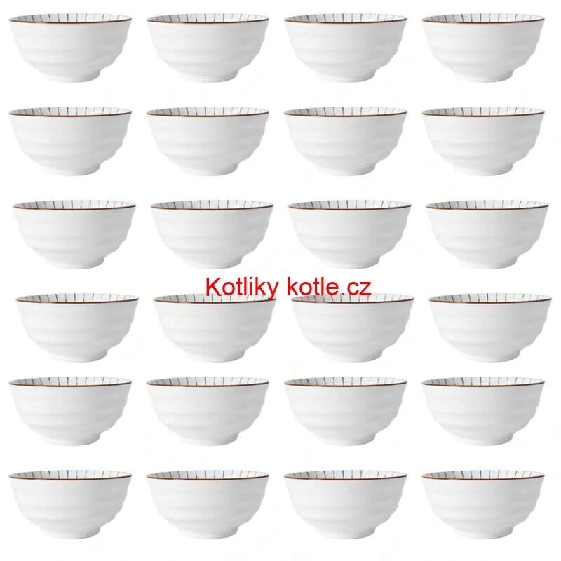 Sada 24 ks velkých keramických misek na guláš a polévky, 1 litr