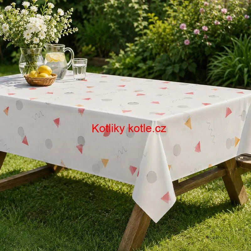 Omyvatelný PEVA ubrus Veselé tvary 137 × 183 cm