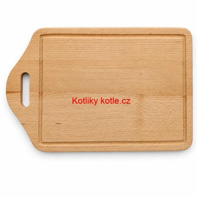 Dřevěná krájecí deska s rukojetí 40×25 cm — tvar štítu