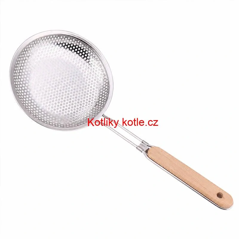 Hliníkové sítko 16 cm s dřevěnou rukojetí