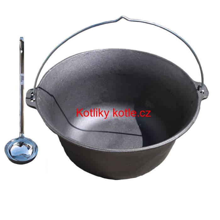 Litinový kotlík 10,8 L + nerezová naběračka