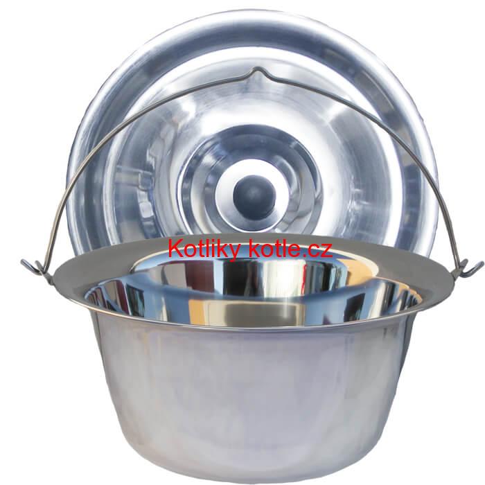 Nerezový kotlík 6 L (0,8 mm) + nerezová poklice
