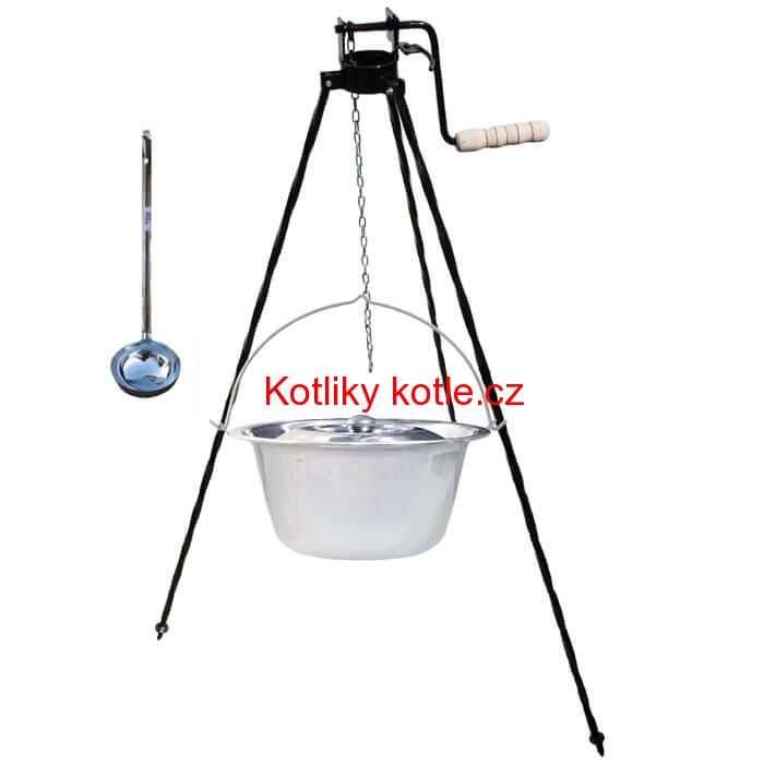 Nerezový kotlík 8 L + stojan s kladkou VAR