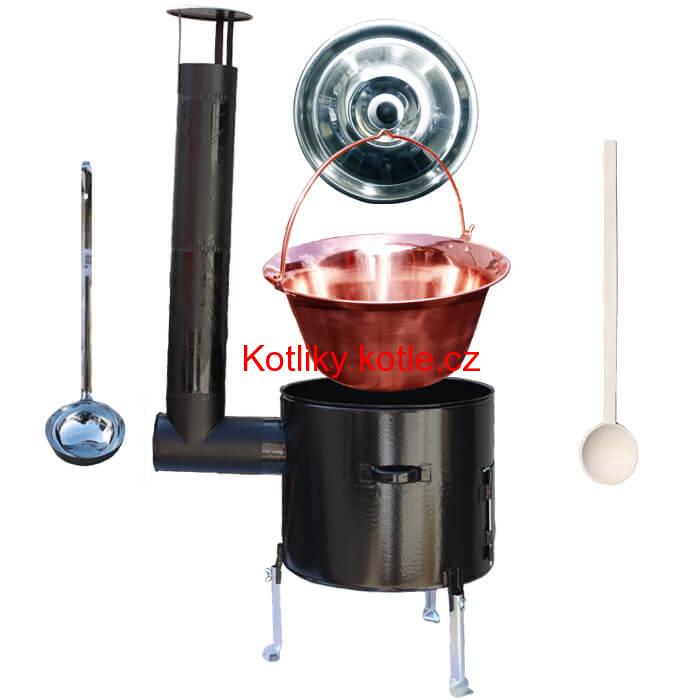 Měděný kotlík 10 L + smaltovaná kotlina 31 EXCLUSIVE