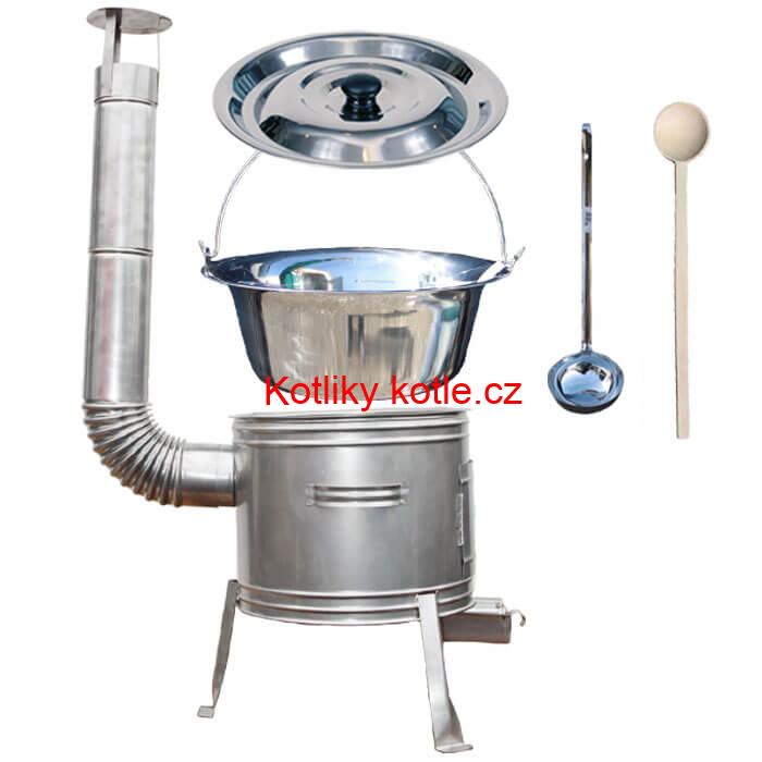 Nerezový kotlík 14 L + nerezová kotlina 36 cm TOPLUX