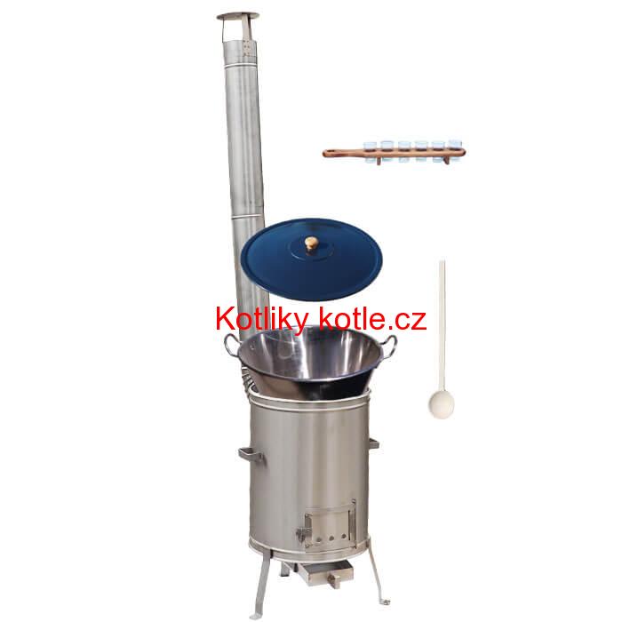 Zabijačkový nerezový kotel 70 L + nerezová kotlina 56 cm