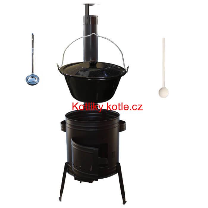 Smaltovaný kotlík 20 L (1,2 mm) + kovová kotlina 42 CLASSIC (KOV)